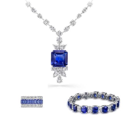 Blue Sapphire Jewelry Set - HERS