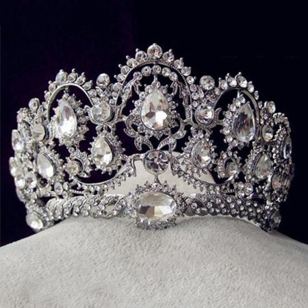 Big Rhinestone Crown Tiara For Wedding - HERS