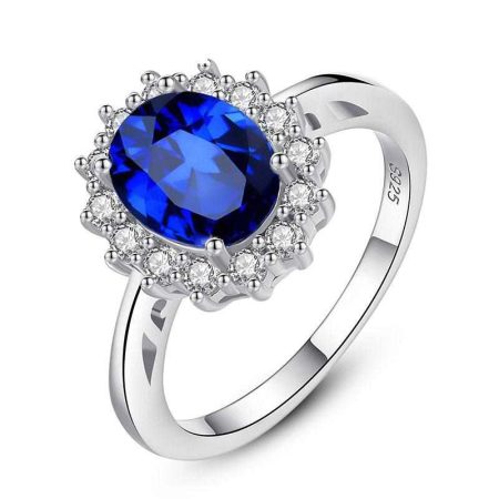 Blue Sapphire Engagement Ring - HERS