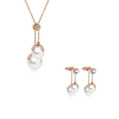 Pearl Necklace and Earring Set - HERS