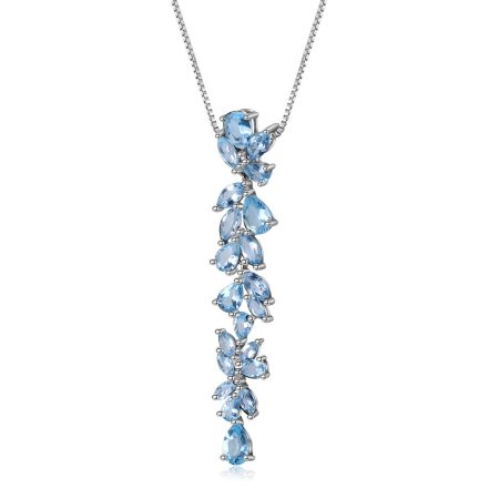 Blue Topaz Necklace Sterling Silver - HERS