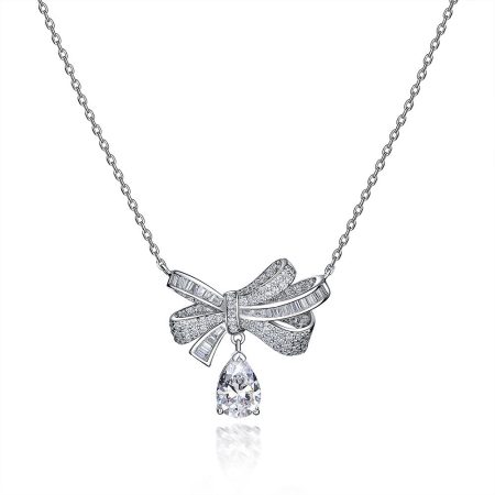 Diamond Bow Necklace - HERS