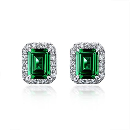 Emerald Cut Emerald Earrings Studs - HERS