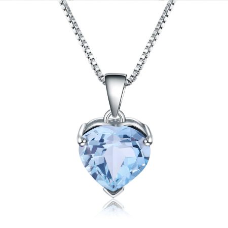 Blue Topaz Heart Necklace - HERS