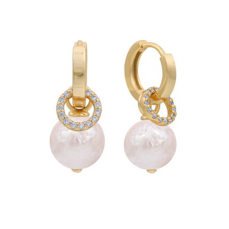 Baroque Pearl Hoop Earrings - HERS