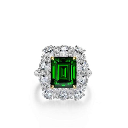 Diamond and Emerald Engagement Ring - HERS