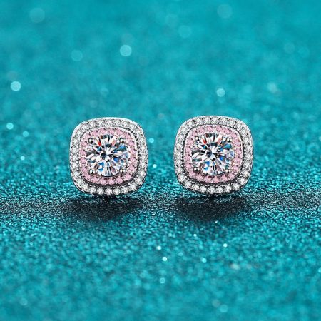 Pink Moissanite Earrings - HERS