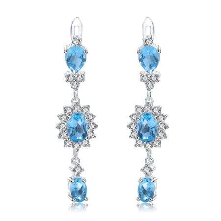 Blue Topaz Dangle Earrings - HERS