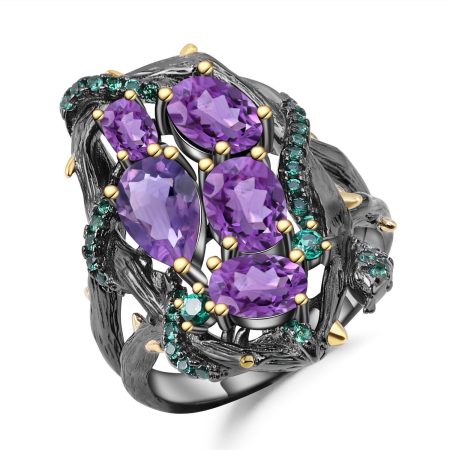 Art Deco Amethyst Ring "Nature" - HERS