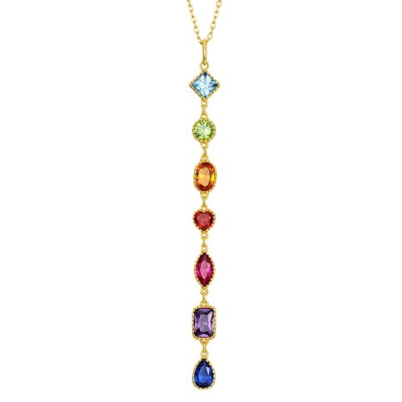 Color Stone Family Necklace - HERS